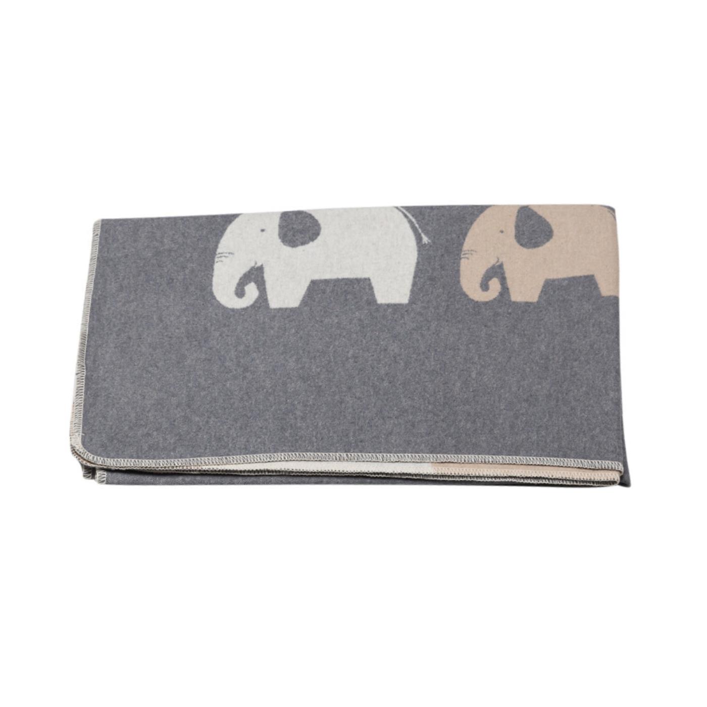David Fussenegger Kinderdecke aus Baumwolle "Elefant" in grau