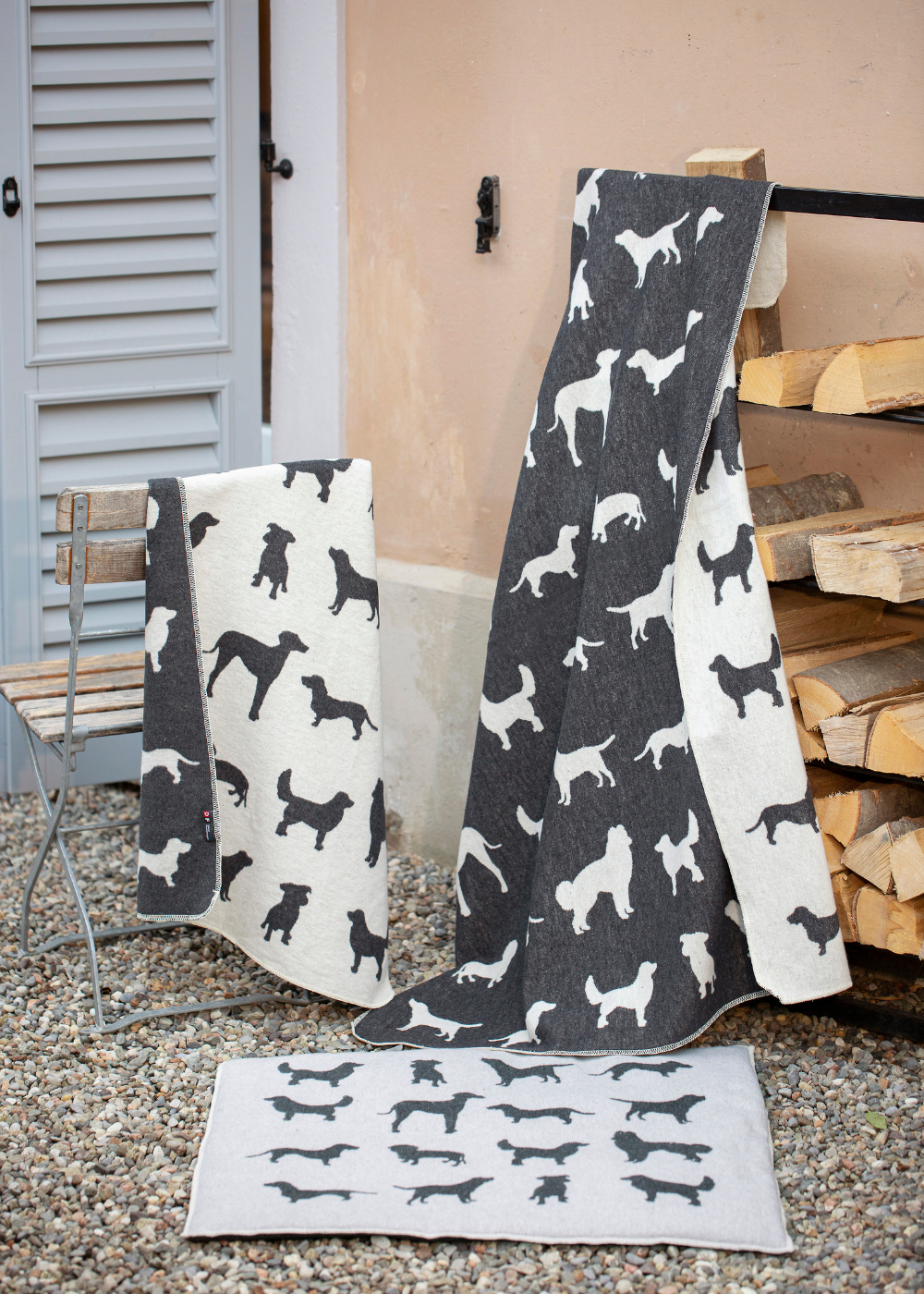 David Fussenegger Hundedecke aus Baumwolle, weiß-grau, 70 x 90 cm