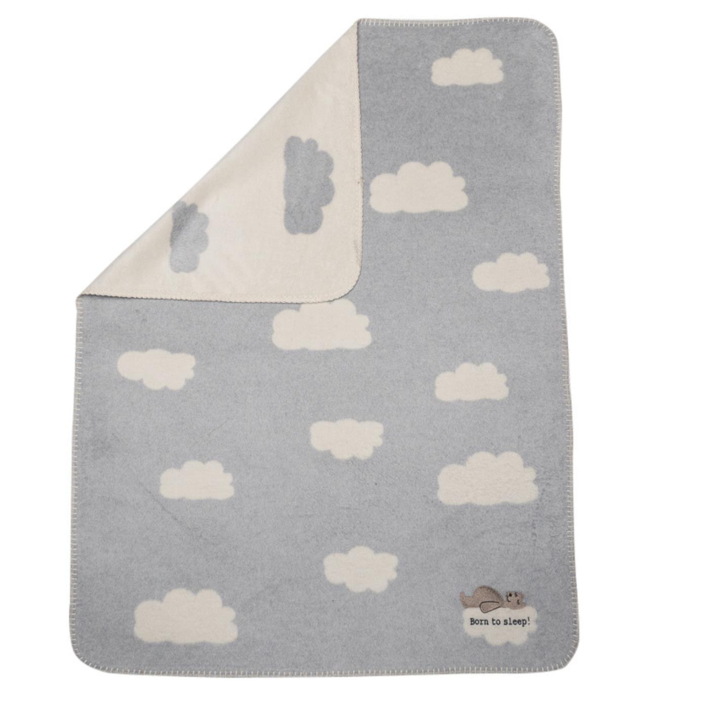 David Fussenegger Babydecke aus Baumwolle "Wolken" in grau
